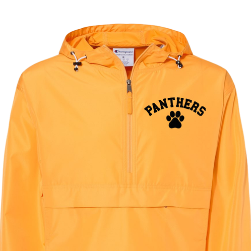 EMBROIDERED Champion Quarter Zip Packable Jacket-Left Chest Panthers Logo - Adult