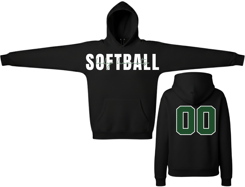Lady Hornets SOFTBALL Hoodie –(Number on Back Optional)