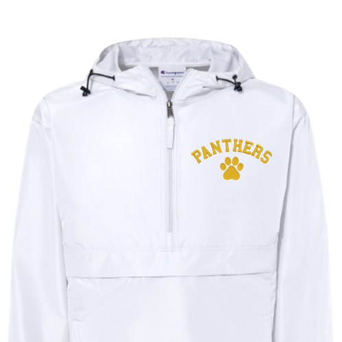 EMBROIDERED Champion Quarter Zip Packable Jacket-Left Chest Panthers Logo - Adult
