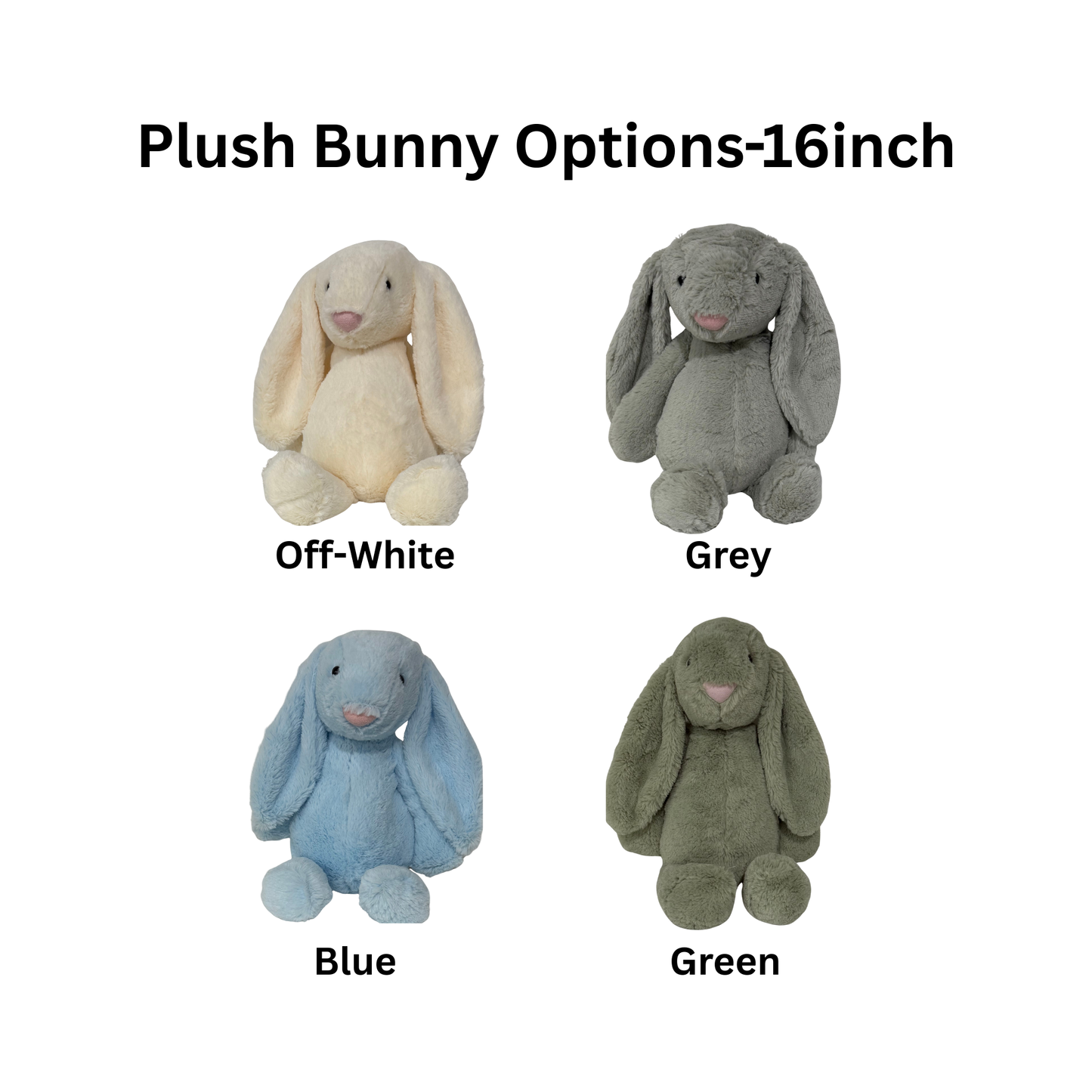 Personalized Plush Bunny – Long Ears (1 or 2 Ears)