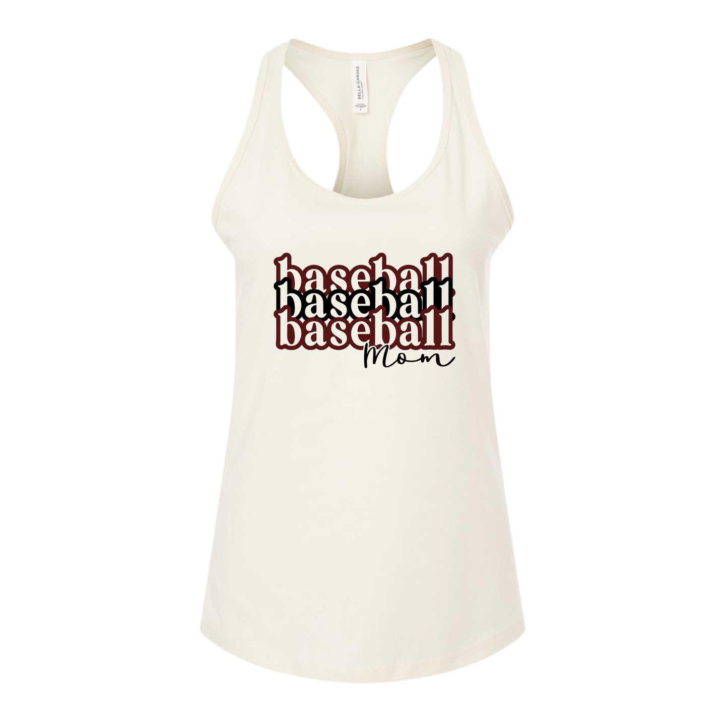 Baseball Mom Tank – Stacked "baseball"