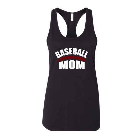 Baseball Mom Tank – “Arched Block (Lace Stripe)” Front Design (Name on Back – Optional)