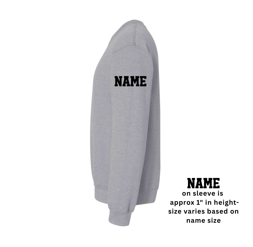 Wayne Hills Wrestling Crewneck Sweatshirt – “WRESTLING” Back Design – (Name on Sleeve – Optional)