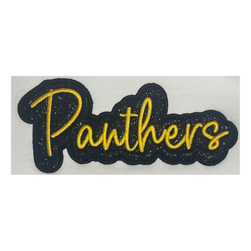 EMBROIDERED Panthers Bubble with Glitter Hoodie - YOUTH
