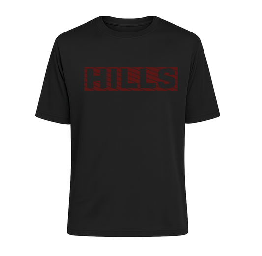 Wayne Hills  Performance T-Shirt – Printed "HILLS" -Striped Block