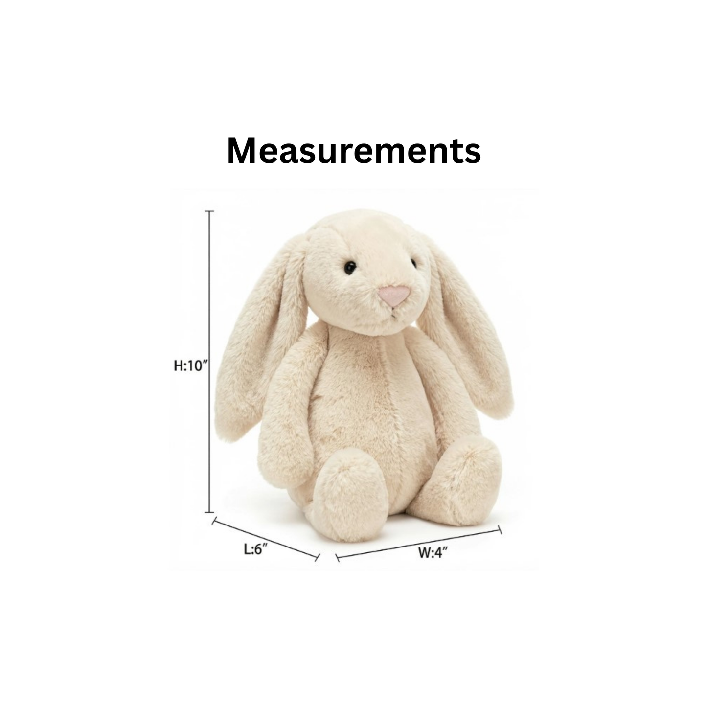 Personalized Plush Bunny – Long Ears (1 or 2 Ears)