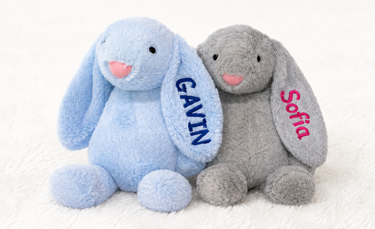 Personalized Plush Bunny – Long Ears (1 or 2 Ears)