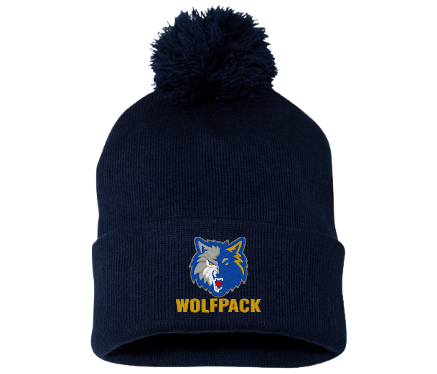 Wolfpack Cuffed Beanie – Embroidered Logo - Adult