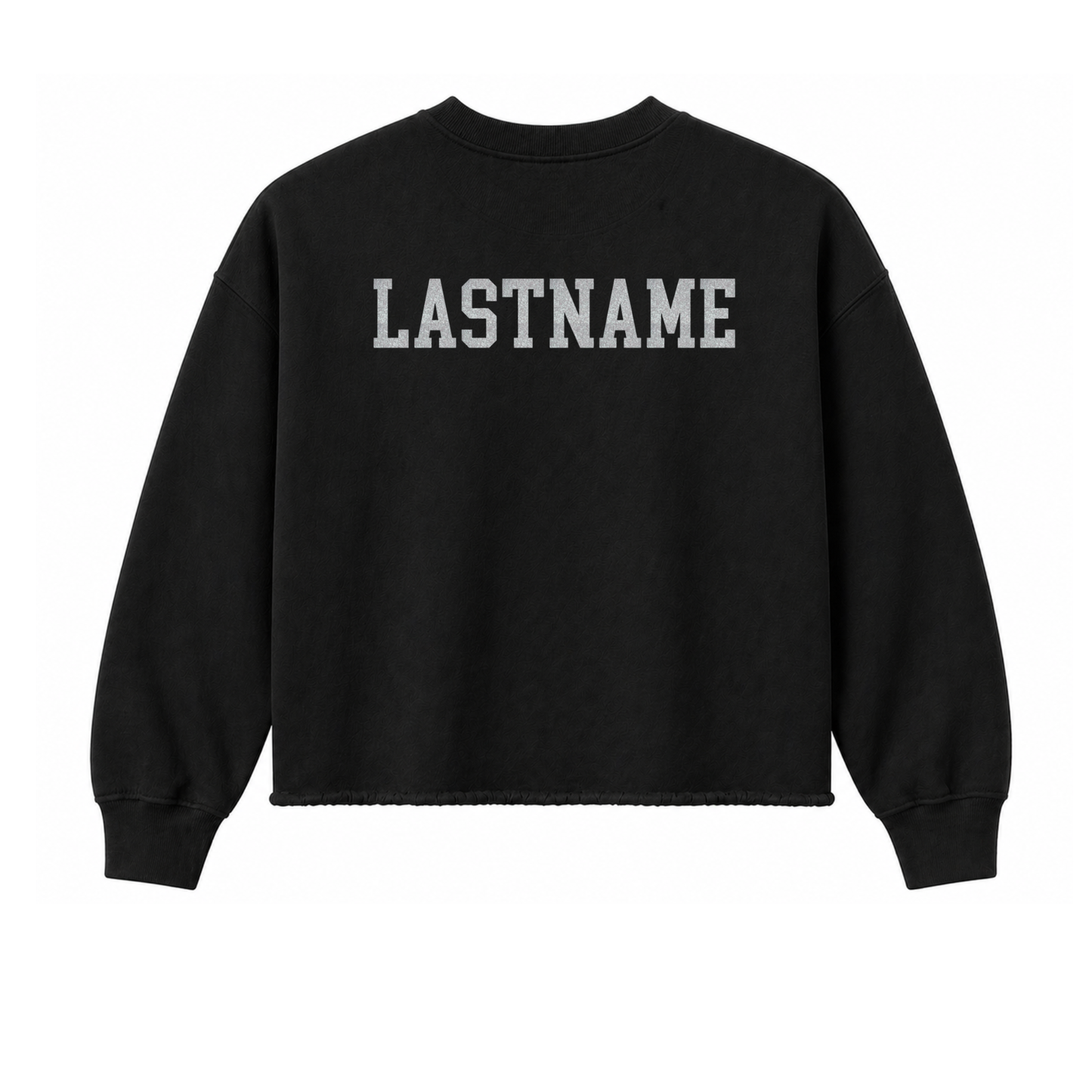 Hornets Cropped Crewneck Sweatshirt – “LADY” Glitter Swoosh Front Design (Name on Back – Optional)