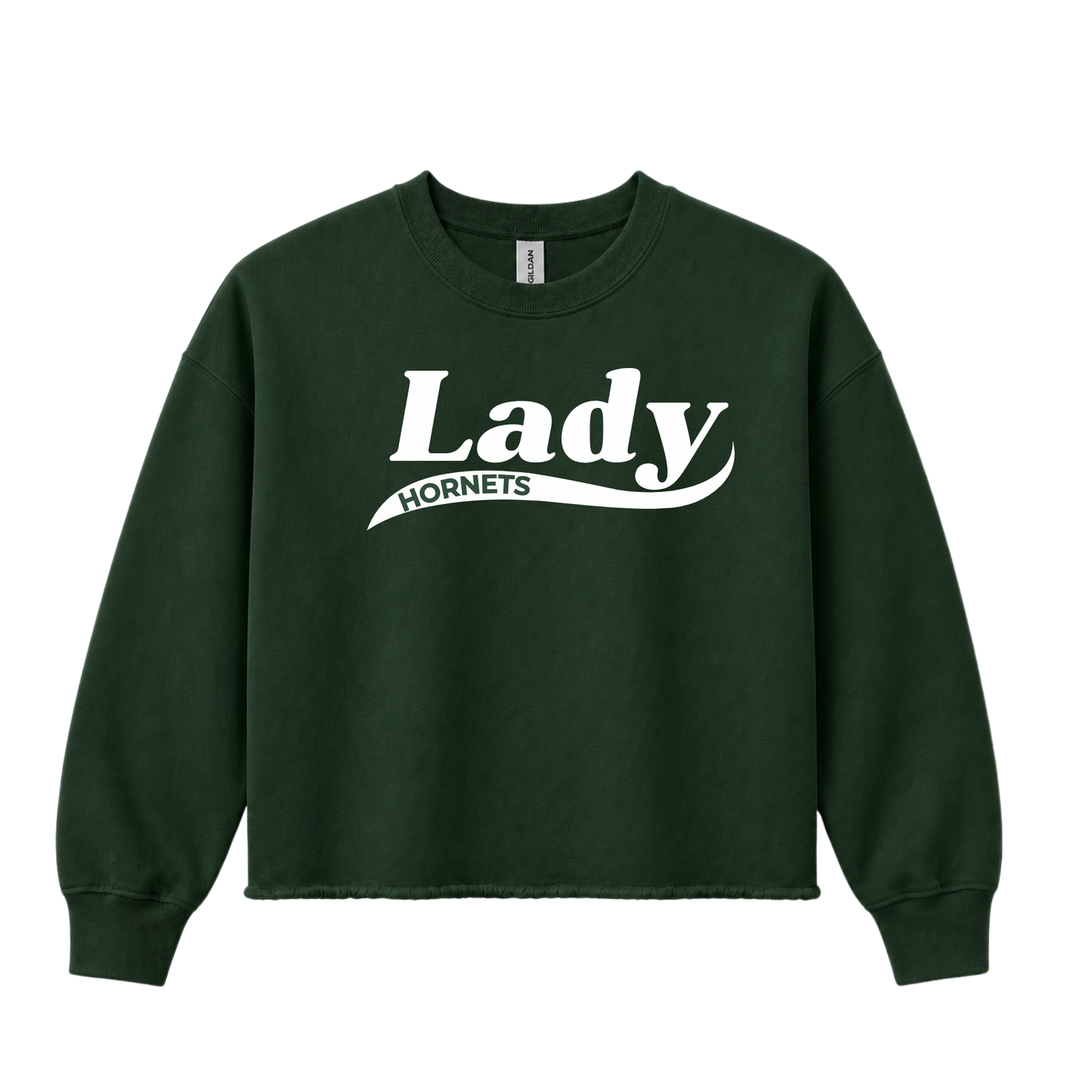 Hornets Cropped Crewneck Sweatshirt – “LADY” Swoosh Front Design (Name on Back – Optional)