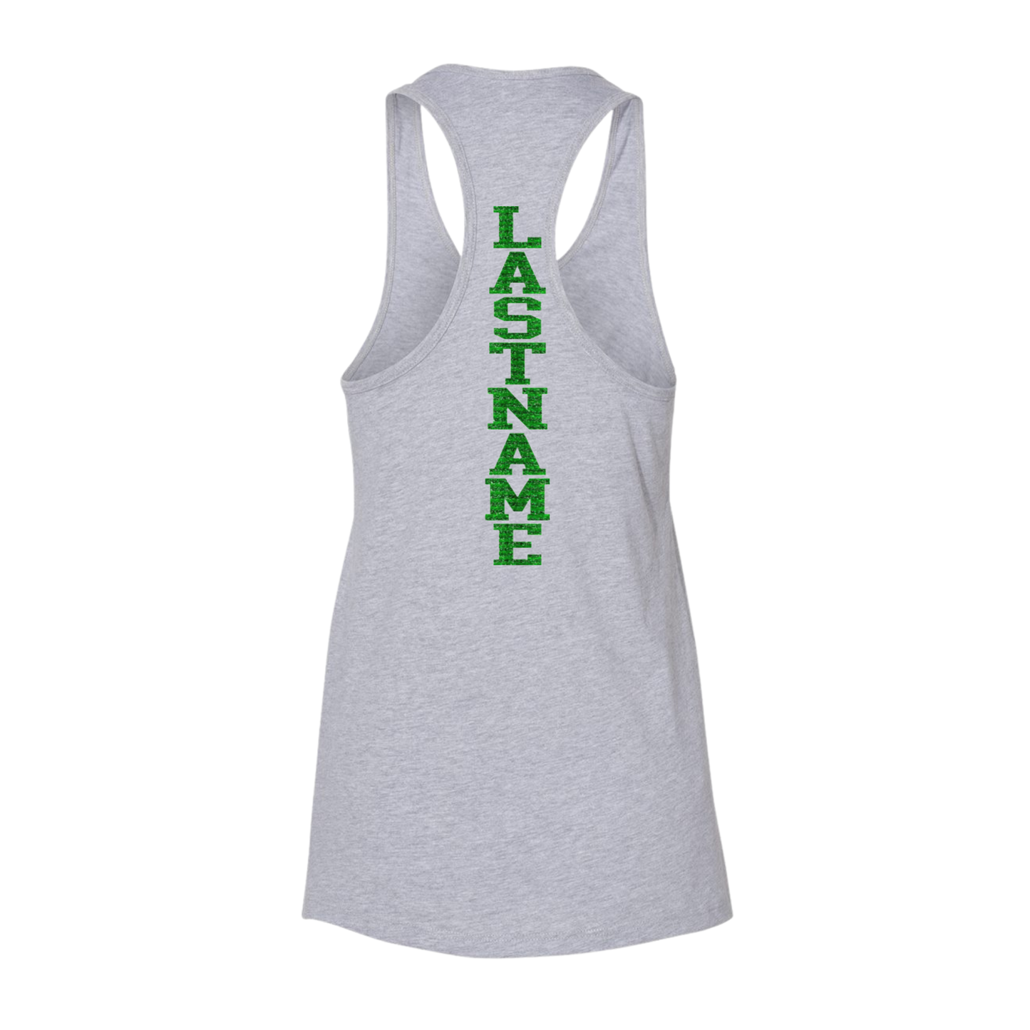 Hornets Racerback Tank – “LADY” Glitter Swoosh Front Design (Name on Back – Optional)