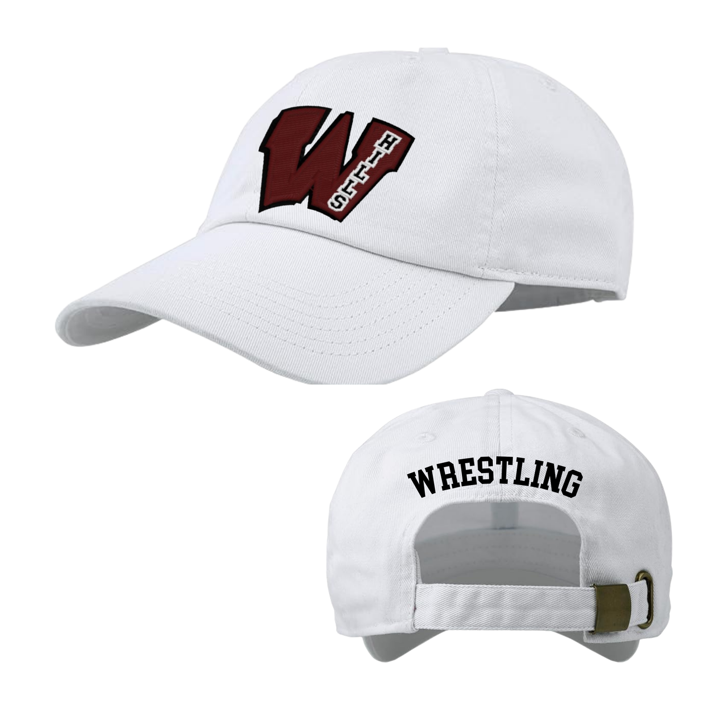 Wayne Hills Unstructured Baseball Cap – Printed Logo Front, “WRESTLING” Back Design