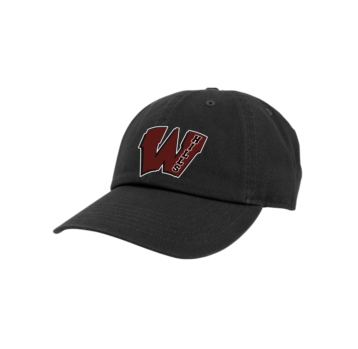 Wayne Hills Unstructured Baseball Cap –Printed Logo Front Design