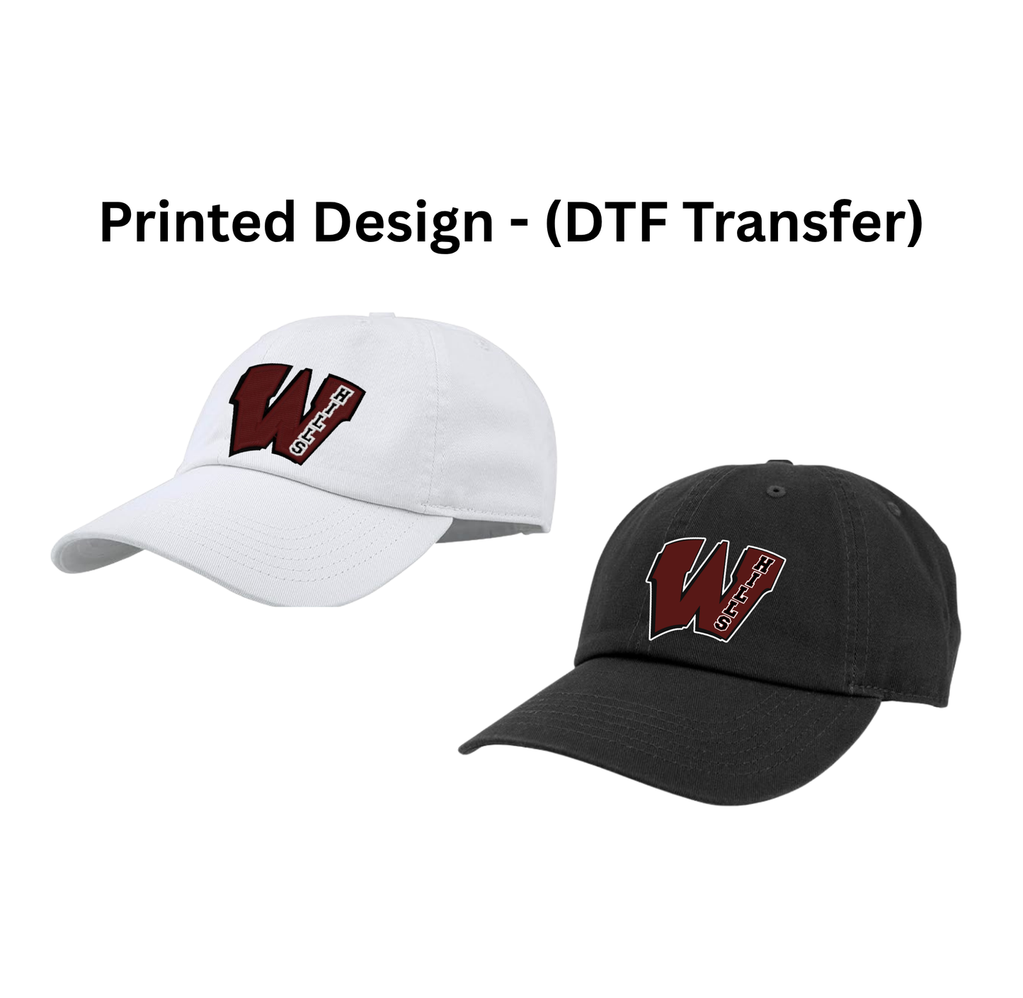 Wayne Hills Unstructured Baseball Cap – Printed Logo Front, “2026” Side & "SENIOR" Back Design