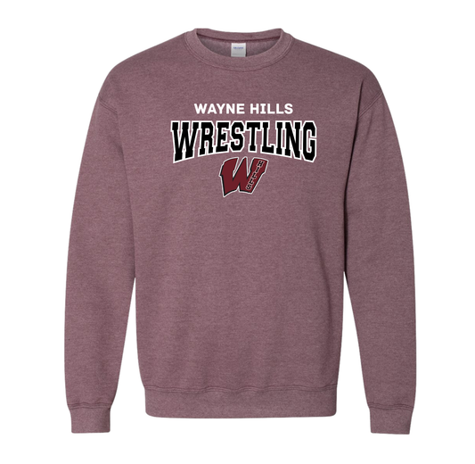 Crewneck with Wayne Hills Wrestling & Logo  front chest design