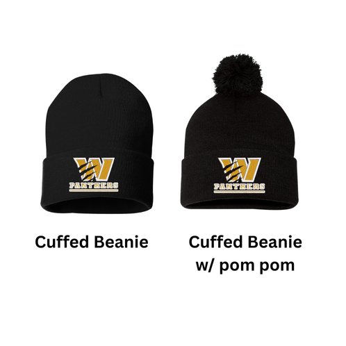 Panthers Cuffed Beanie – Embroidered Panthers W Logo