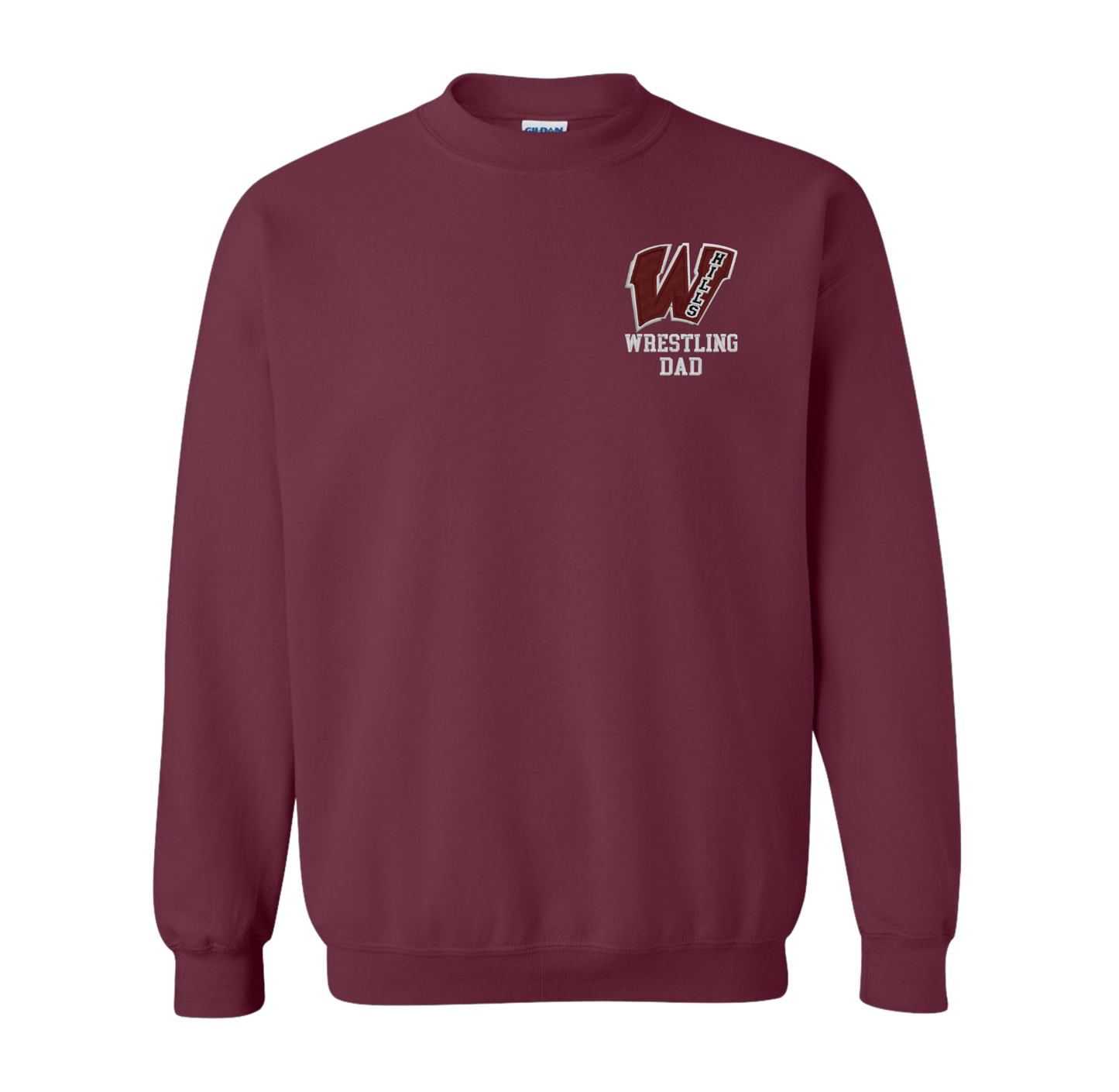 Wayne Hills Crewneck Sweatshirt – Embroidered Left-Chest Logo (Options)