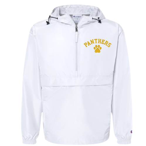 EMBROIDERED Champion Quarter Zip Packable Jacket-Left Chest Panthers Logo - Adult