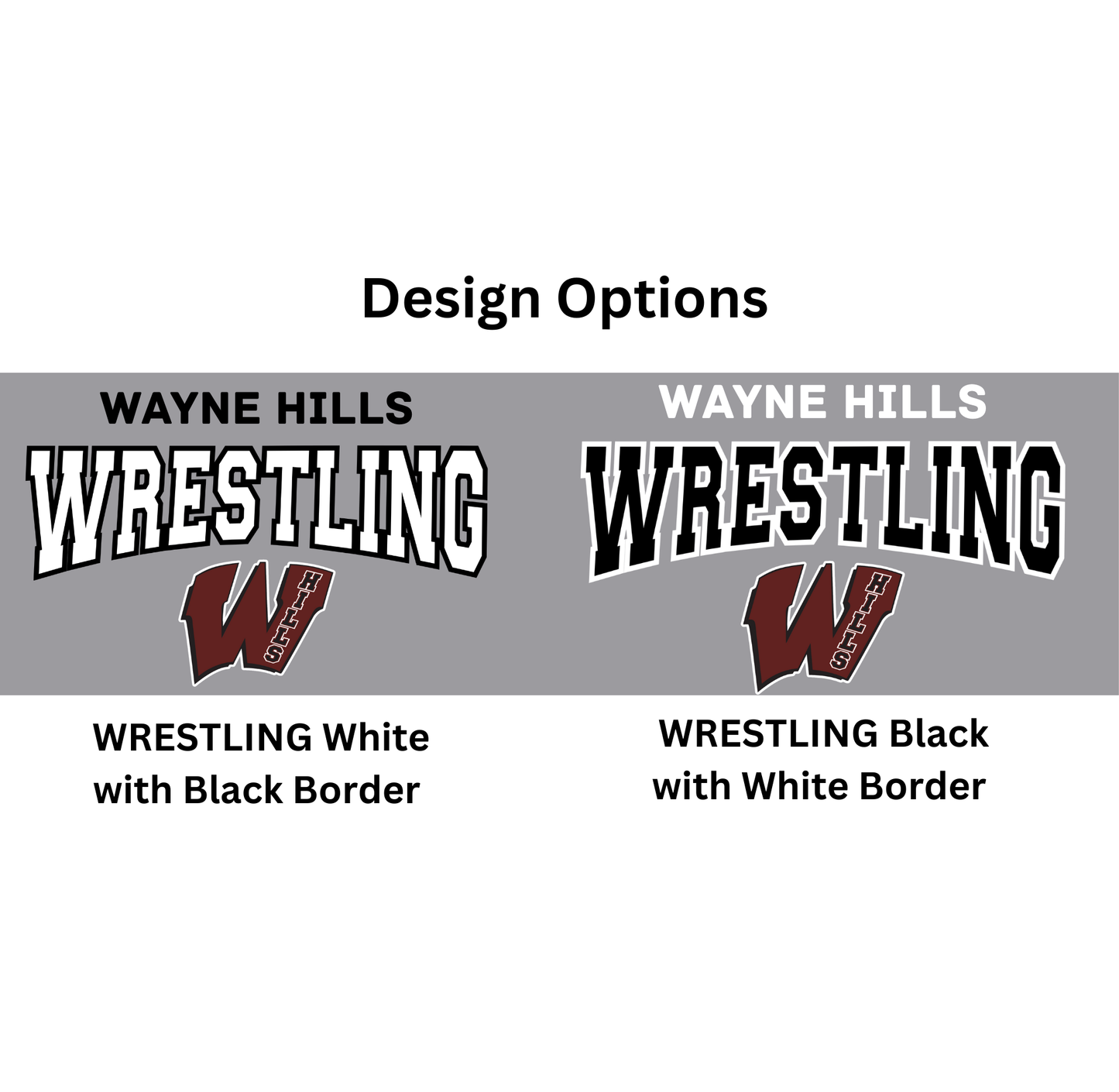 Wayne Hills Wrestling Performance T-Shirt – Wrestling + Logo Front Design